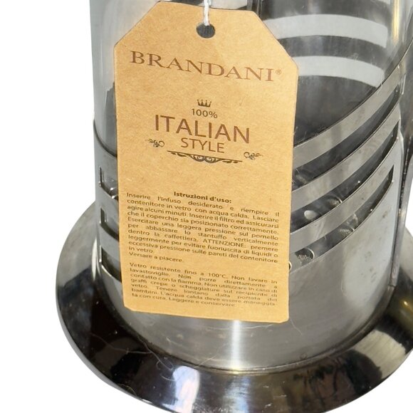 Brandani Italian Style Stainless Steel & Glass French Press Coffee Maker - Picture 7 of 11